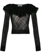 Philosophy Di Lorenzo Serafini Ruffled Fine Knit Top - Black