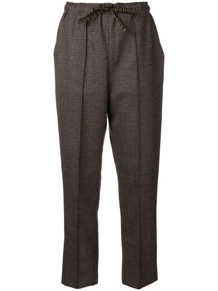Fendi Micro Check Trousers - Grey