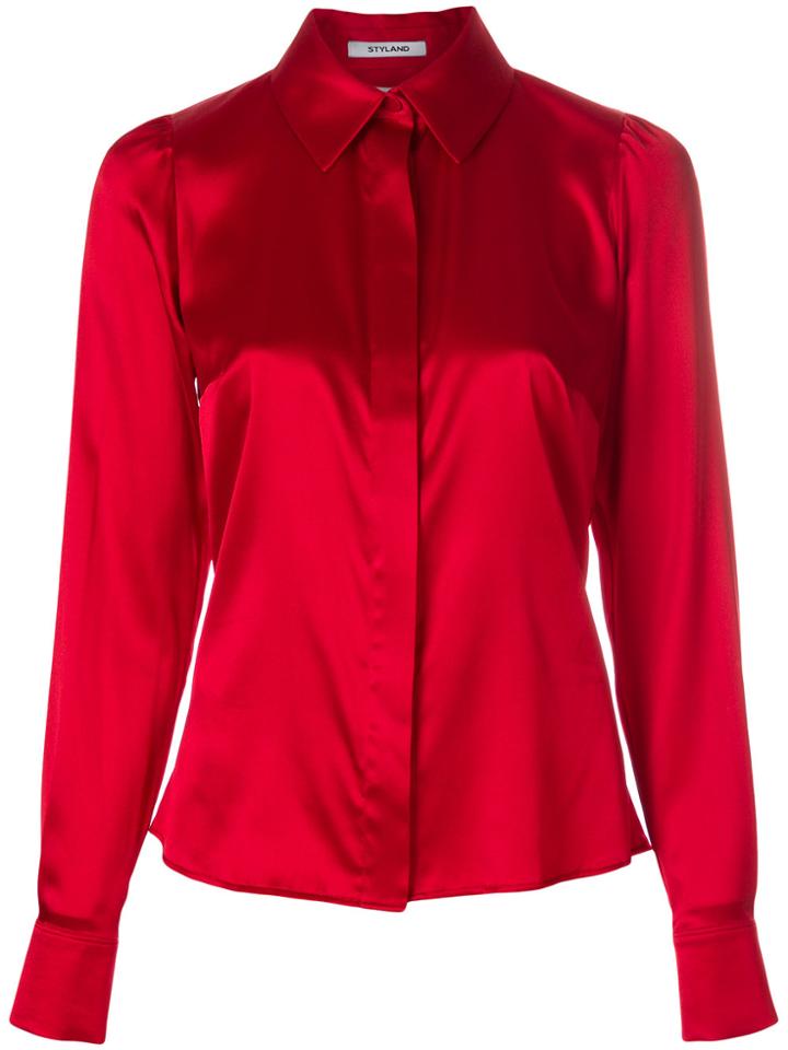 Styland Front Fastened Blouse - Red