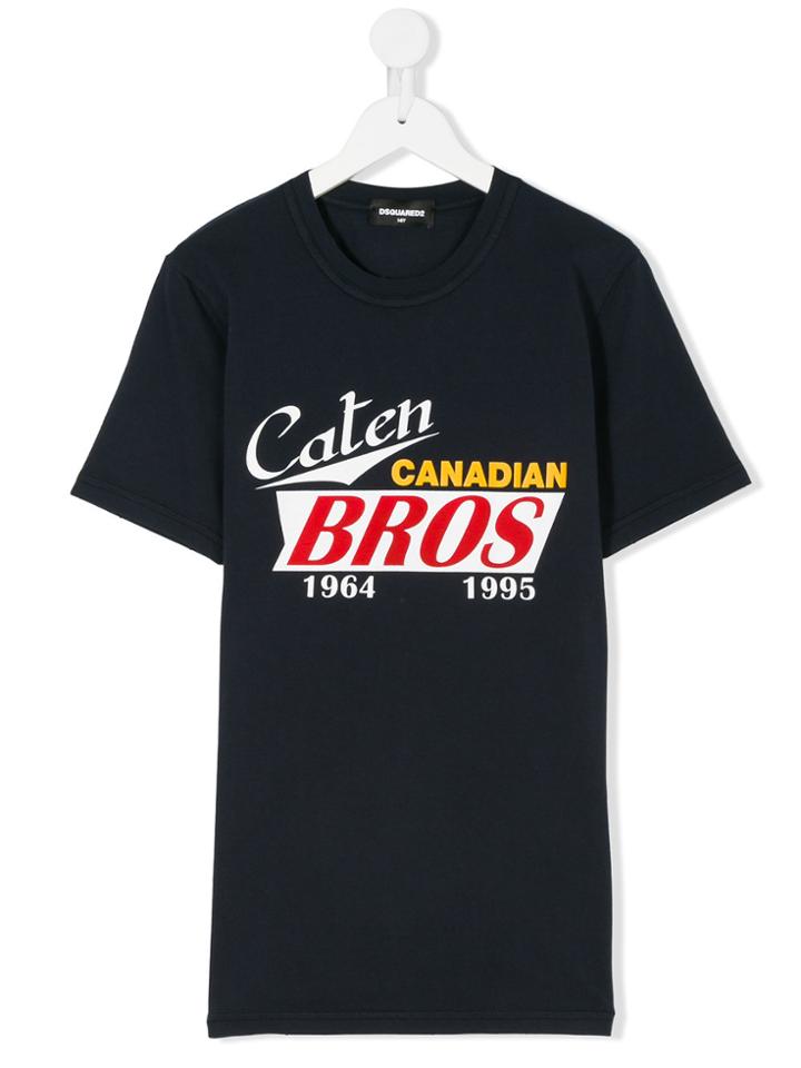 Dsquared2 Kids Caten Bros Print T-shirt - Blue