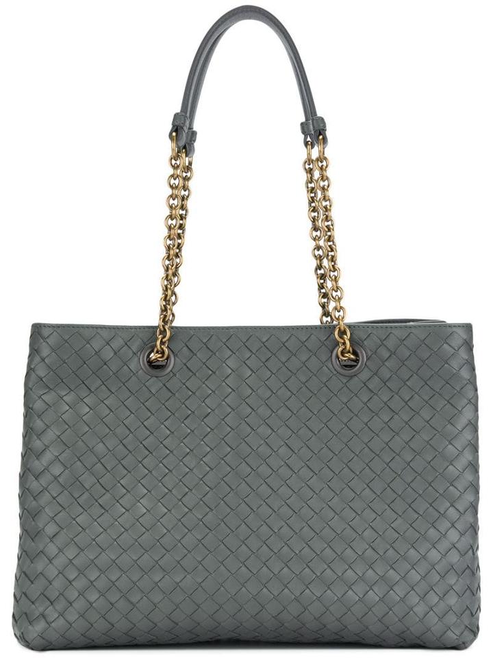 Bottega Veneta New Light Grey Intrecciato Nappa Medium Tote