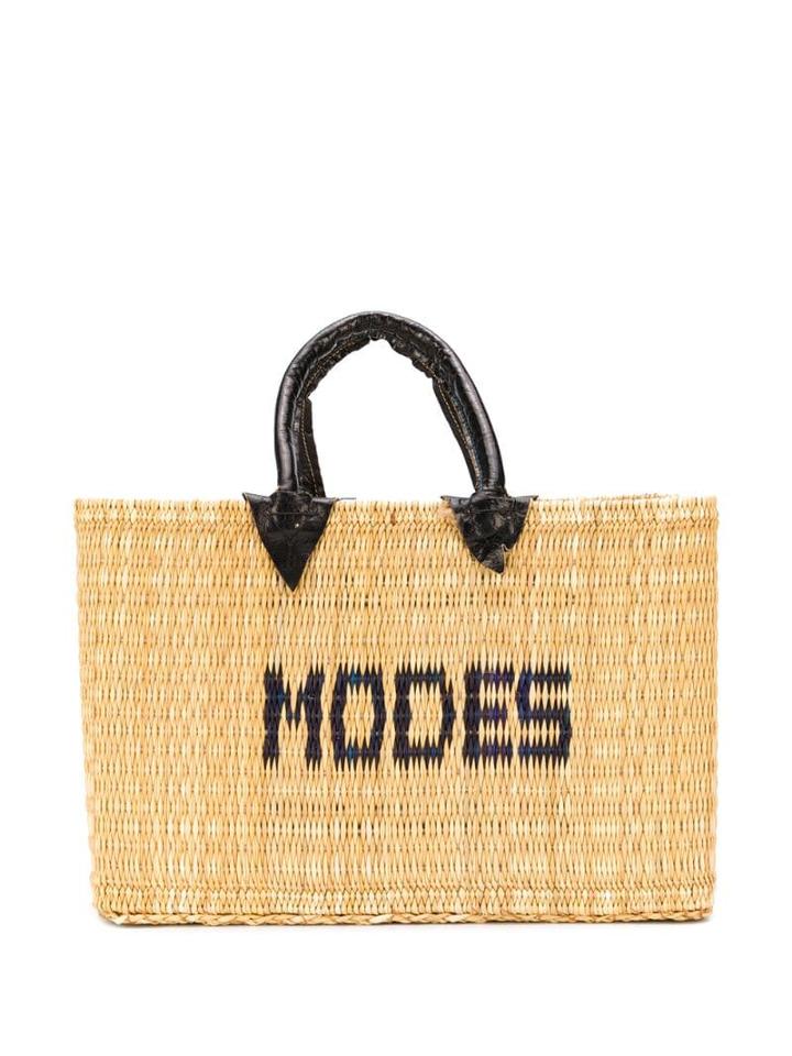 Folkloore Modes Woven Basket Bag - Neutrals