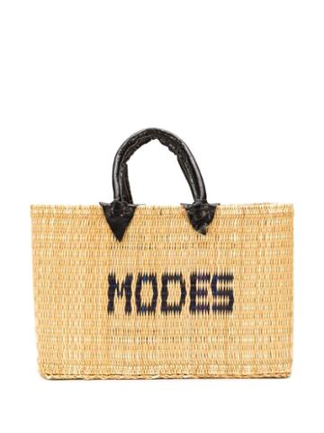 Folkloore Modes Woven Basket Bag - Neutrals