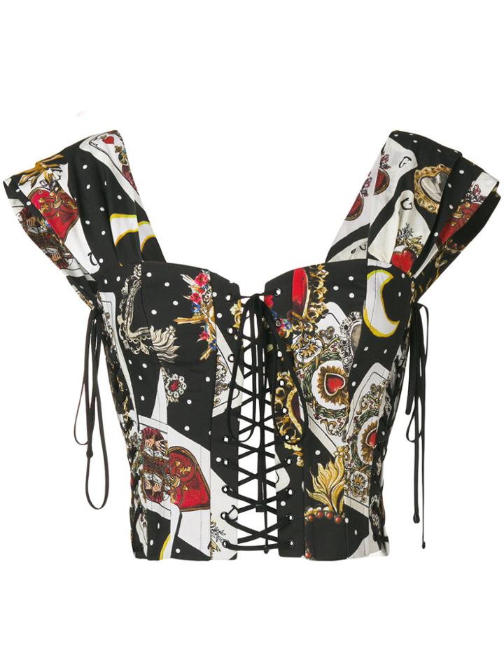 Dolce & Gabbana Lace-up Sleeveless Bodice - Black