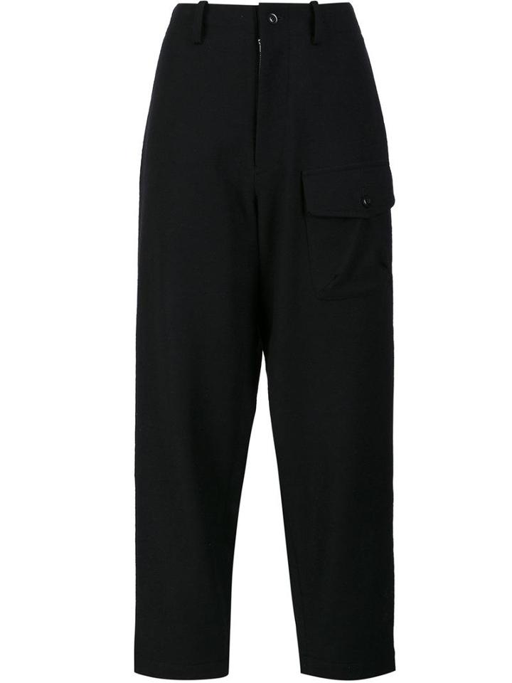 Y's 'out Pocket' Trousers, Women's, Size: 1, Black, Cupro/wool/nylon