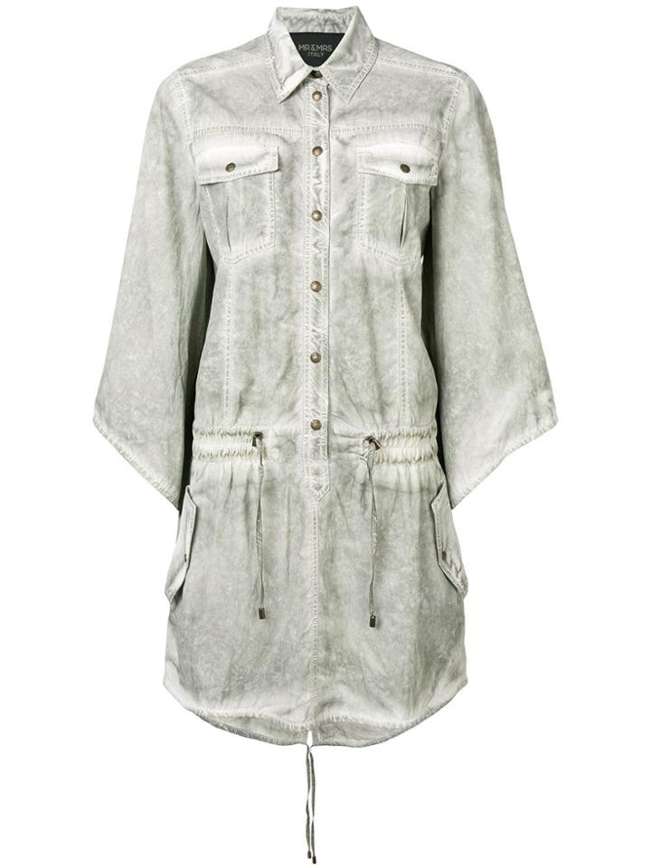 Mr & Mrs Italy Washed Shirt Dress - Green