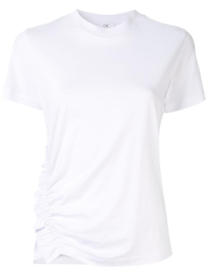 Ck Calvin Klein Asymmetrical Rouche T-shirt - White