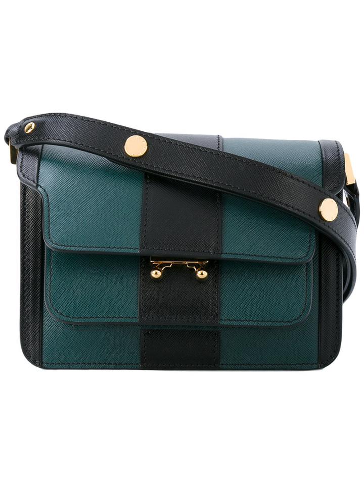 Marni - Striped Crossbody Bag - Women - Calf Leather/brass - One Size, Green, Calf Leather/brass