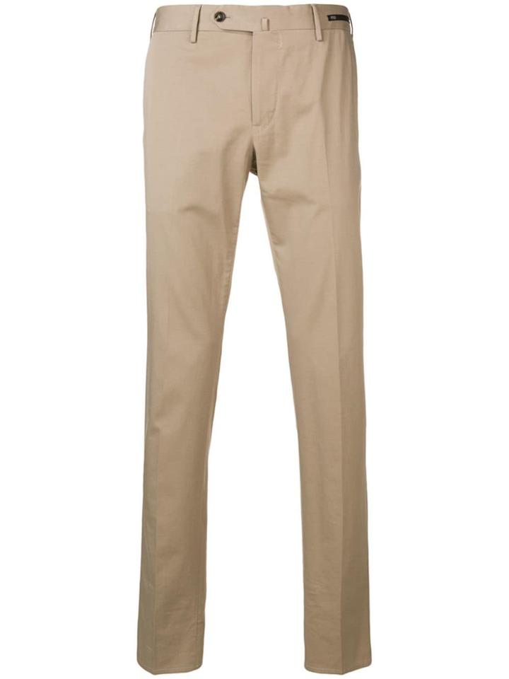 Pt01 Slim Fit Tailored Chinos - Neutrals