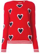 Chinti & Parker Cashmere All Over Heart Burst Sweater - Red