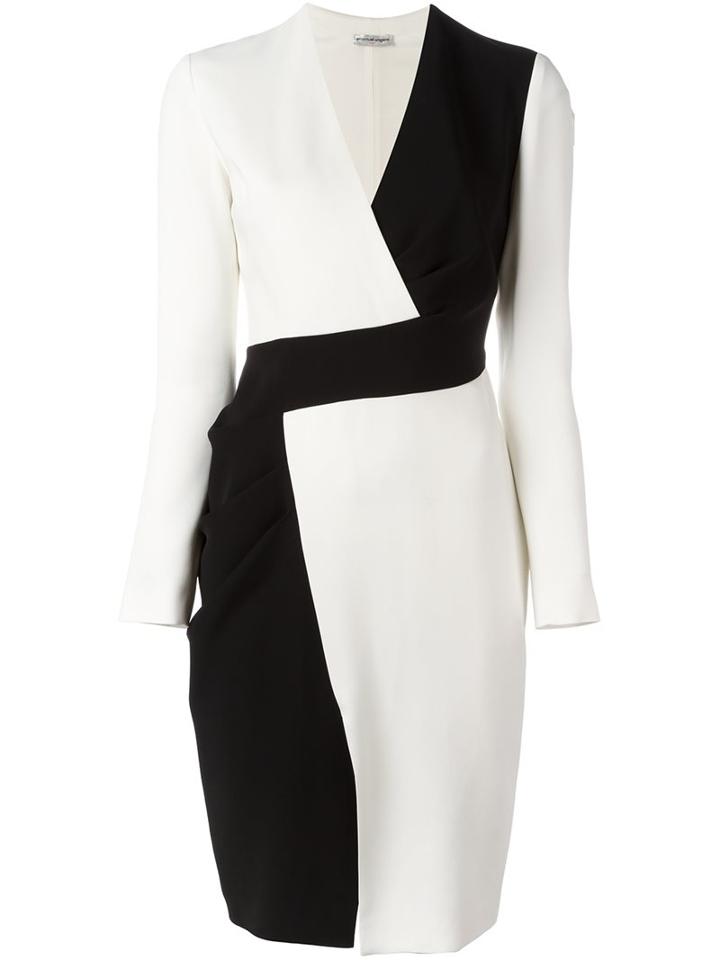 Emanuel Ungaro Two Tone Dress, Women's, Size: 48, White, Elastodiene/viscose