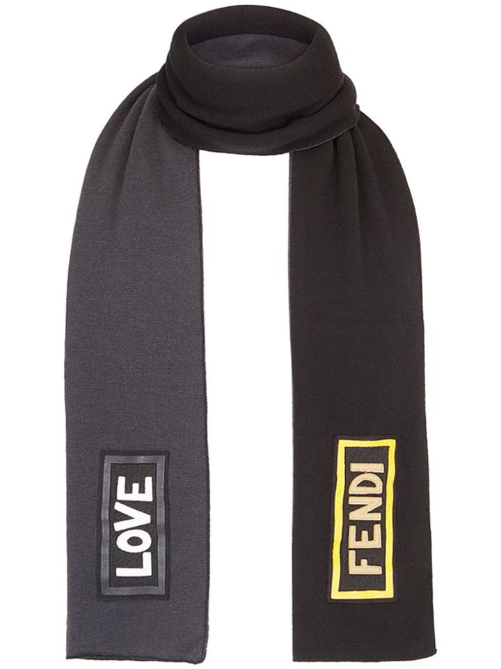 Fendi Appliqué Scarf - Black