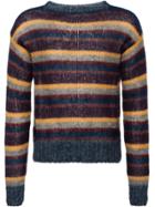 Prada Striped Boat Neck Sweater - F0051 Plum