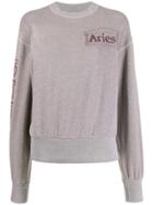 Aries Column Logo Crew-neck Sweatshirt - Pink