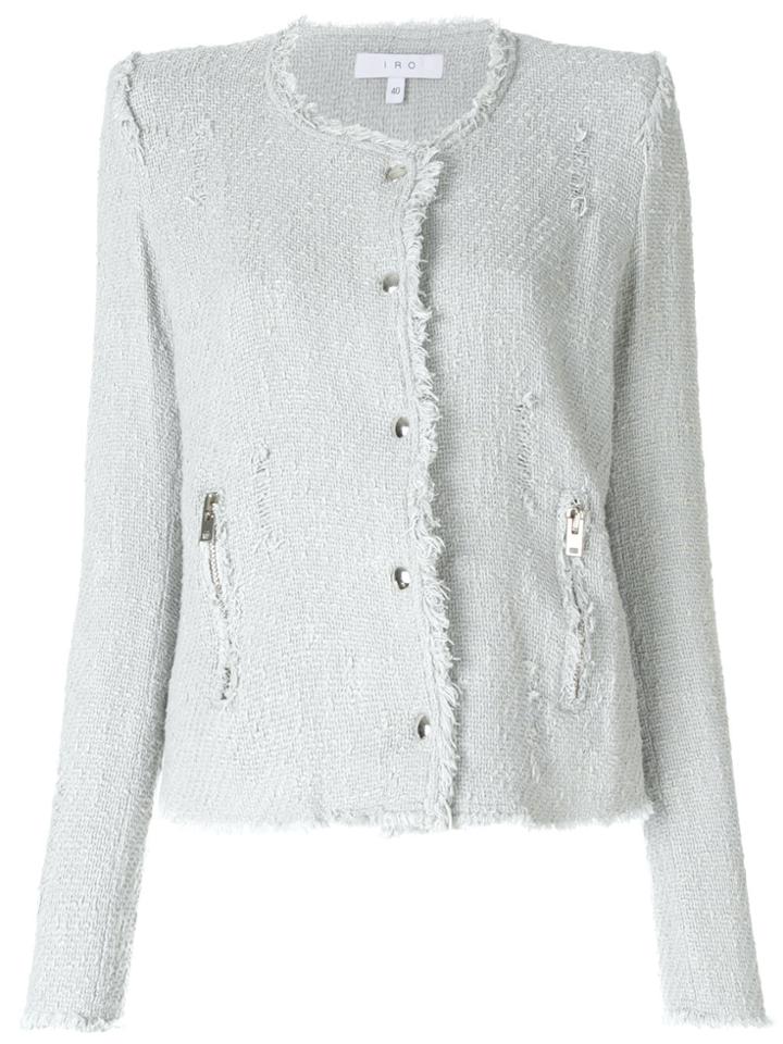 Iro Distressed Tweed Jacket - Blue