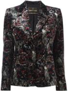Roberto Cavalli Velvet Blazer, Women's, Size: 40, Black, Viscose/silk/cotton