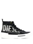 Diesel Hi-top Net Style Sneakers - Black