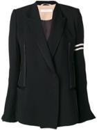 Ssheena Stripe Detail Double Breasted Blazer - Black