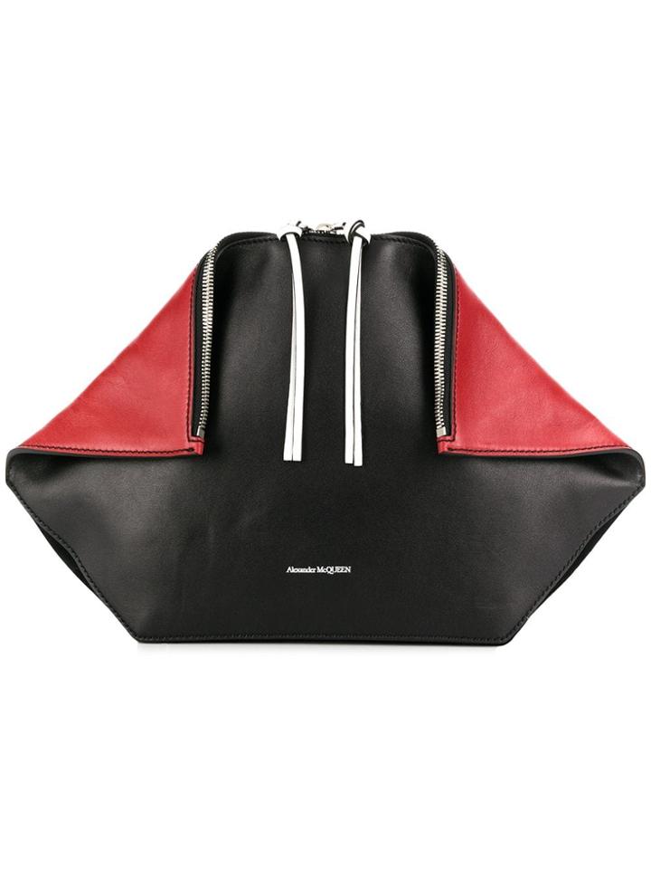 Alexander Mcqueen Folded Corner Clutch Bag - Black