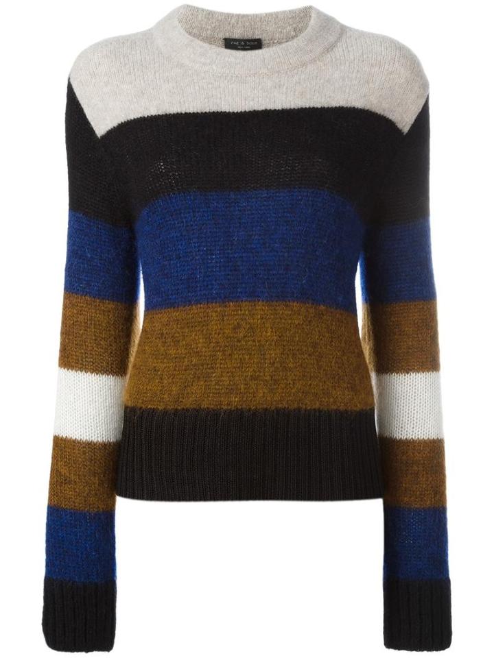 Rag & Bone (ivory) Striped Jumper, Women's, Size: Large, Polyamide/mohair/alpaca/spandex/elastane