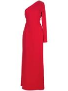 Carolina Herrera One-shoulder Silk Gown - Red