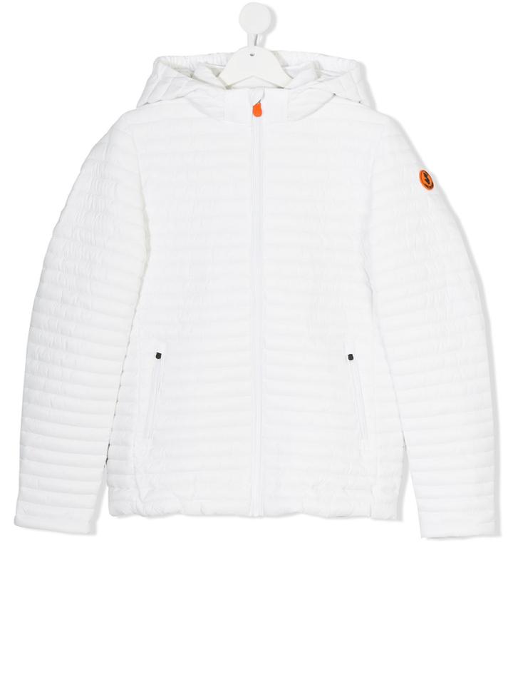 Save The Duck Kids Hooded Padded Jacket - White
