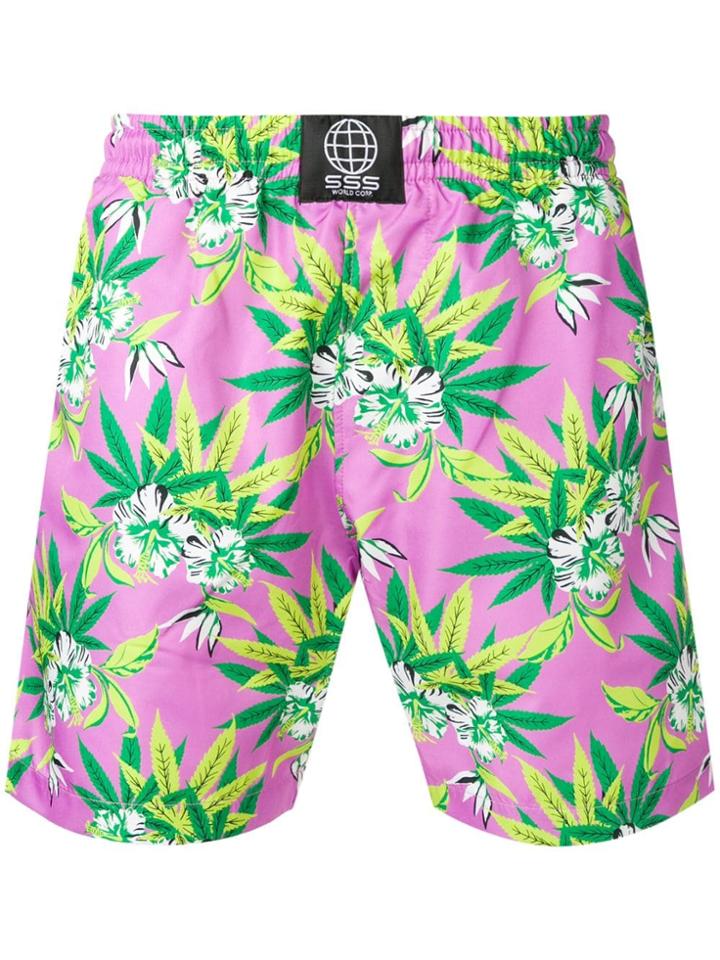 Sss World Corp Floral Print Swim Shorts - Pink