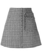 J.w.anderson Houndstooth A-line Skirt, Women's, Size: 6, Black, Wool/polyamide/viscose