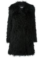 Jeremy Scott Fur Coat, Women's, Size: 40, Black, Polyester/acrylic/modacrylic