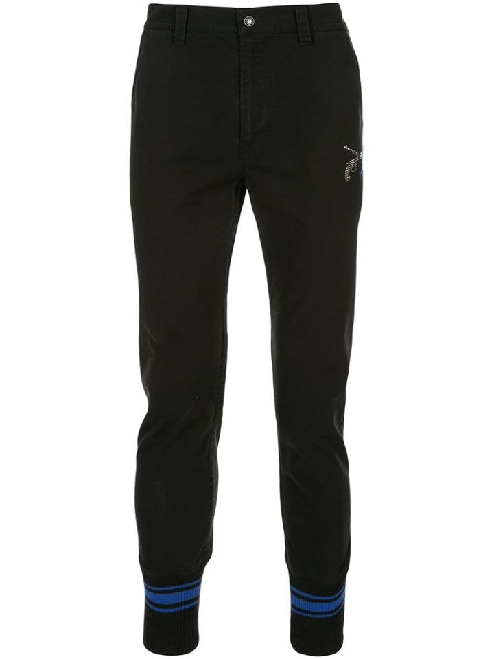 Roarguns Elasticated Cuff Slim Fit Jeans - Black