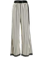 Jean Paul Gaultier Pre-owned 1988 Striped Palazzo Trousers - Black