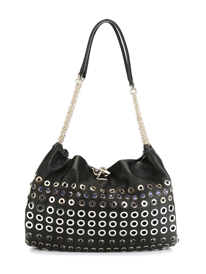 Sonia Rykiel Eyelet Embellished Shoulder Bag - Black
