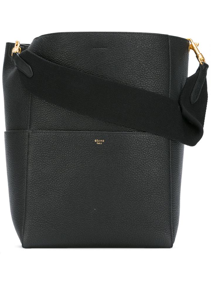 Céline Sangle Bag, Women's, Black, Calf Leather/goat Skin