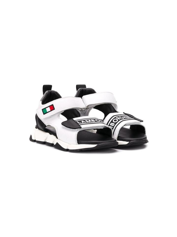 Bumper Lamborghini Touch Strap Sandals - White