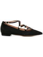L'autre Chose Pearl Embellished Ballerinas - Black