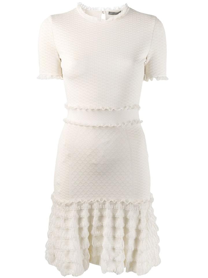 Alexander Mcqueen Ruffle Trim Fitted Dress - Neutrals