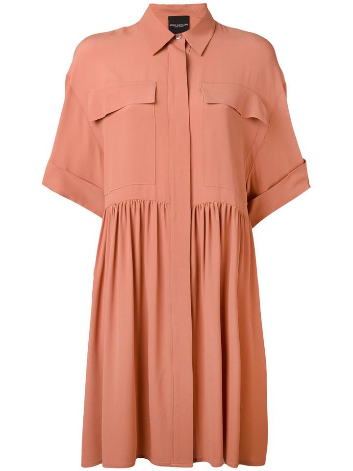 Erika Cavallini - Pleated Dress - Women - Silk/acetate - 38, Pink/purple, Silk/acetate