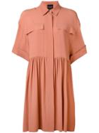 Erika Cavallini - Pleated Dress - Women - Silk/acetate - 38, Pink/purple, Silk/acetate