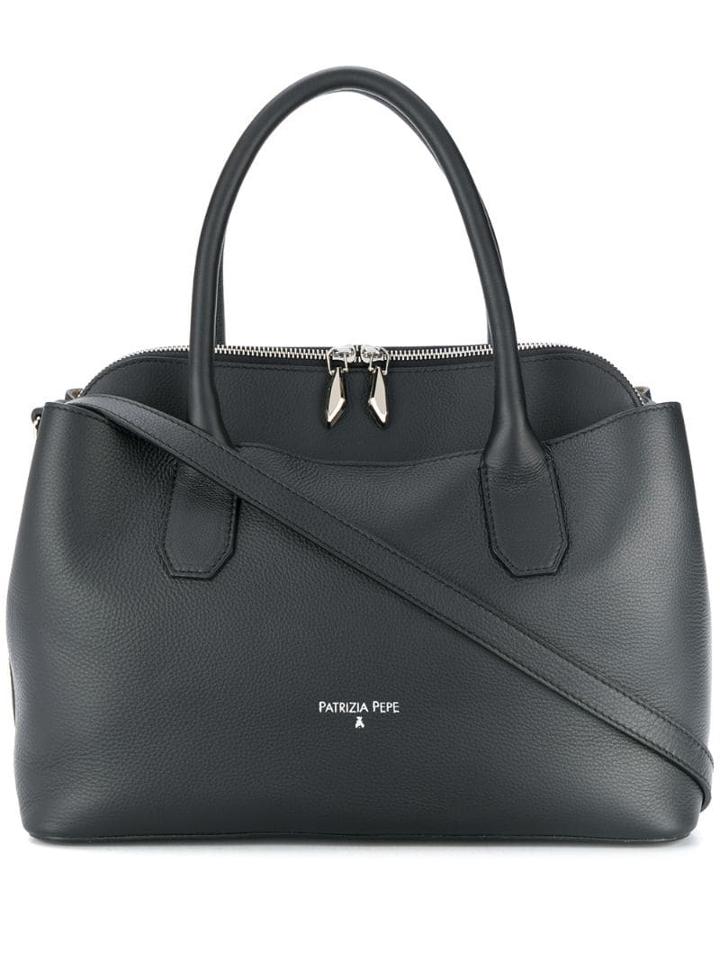 Patrizia Pepe Pebbled Tote Bag - Black