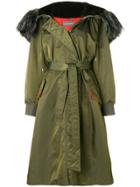 Alberta Ferretti Midi Belted Parka Coat - Green