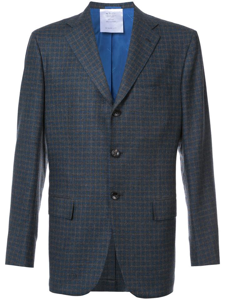 Kiton - Checked Blazer - Men - Cashmere - 52, Grey, Cashmere
