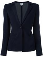 Armani Collezioni Single Button Blazer, Women's, Size: 38, Blue, Wool/acrylic/polyamide/viscose
