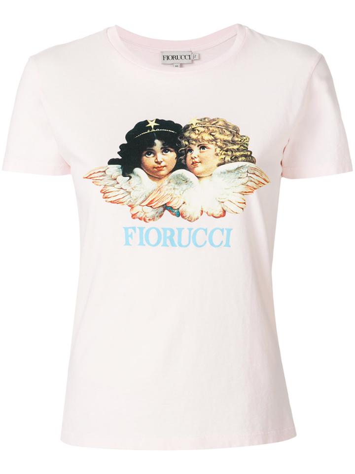 Fiorucci Logo Print T-shirt - Pink & Purple