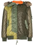 Moschino Hooded Quilted Bomber Jacket - Green