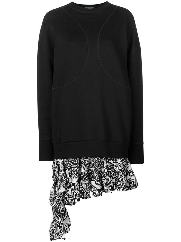 Alexander Mcqueen Elongated Sweatshirt Dress - Black
