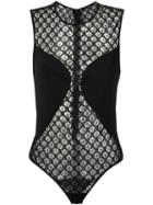 Tufi Duek Lace Bodysuit, Women's, Size: G, Black, Polyester/viscose