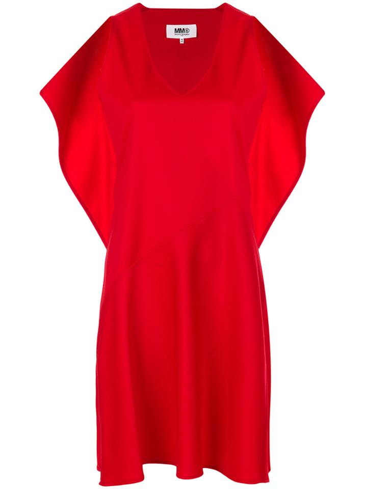 Mm6 Maison Margiela Ruffle Shift Dress - Red