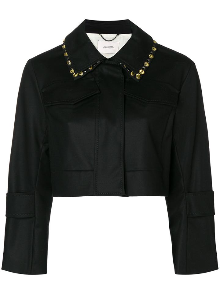 Dorothee Schumacher Embellished Collar Cropped Jacket - Black