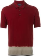 Lanvin Contrasted Hem Polo Shirt, Men's, Size: Medium, Red, Wool/polypropylene/merino