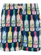 Mc2 Saint Barth Bottle Print Shorts - Blue
